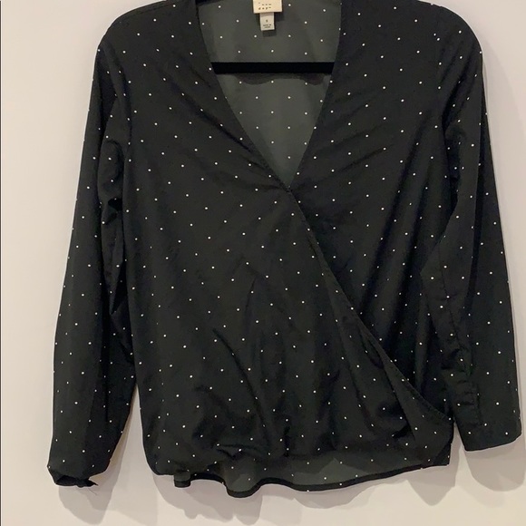 Polka Dot Wrap Blouse - Picture 2 of 3